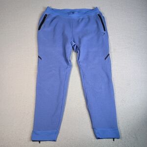 Gymshark Mens XL Blue Slim Fit Zip To Ankle Cuff Apex Technical Tapered Joggers